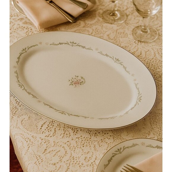 Signature Collection Fine China Oval Serving Platter 14" Petite Bouquet Japan - Picture 1 of 7